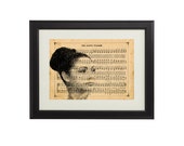 Original YOUR Photo Customized Art E-File, VINTAGE Music Notes Page Collage, Music Notes Page YOUR Photo, Family Anniversary Love Gift