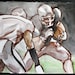 Football: Crashing the Citadel, watercolor on Rives BFK 14"x11" by Kenney Mencher