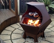 Decahedron Fire Pit with removable grill