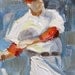 Baseball: Duke's Up, oil on masonite panel 14"x11" by Kenney Mencher
