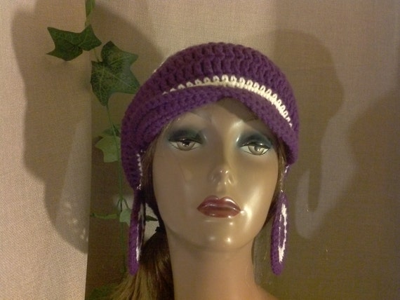 Crochet Newsboy Hat & Earrings