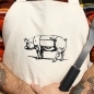Butcher Apron Screen Printed Meat Cut Chart