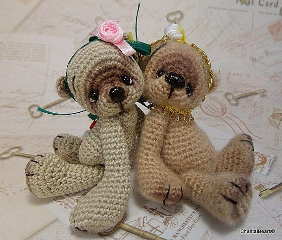 2 teddy bears prototypes of my new pattern, Romina and Nora