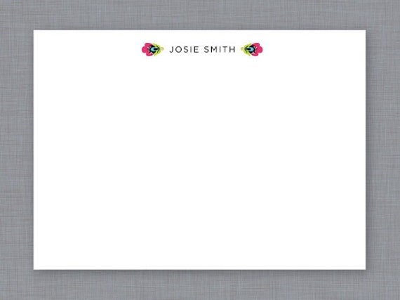 Personalized Stationery, Josie Floral Notecards, Set of 25