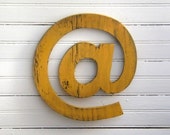At Sign Symbol Typography Character Geekery Rustic Geek Wood Wall Sign