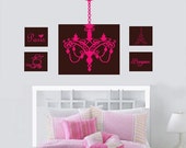   poodle Eiffel Tower and Chandelier artwork set Vinyl Wall Decals