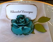 The Lady Flora Handmade Paper Flower  - Place Card Holders - set of 50 flowers with leaves  - Custom order available