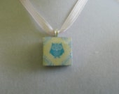 Blue Owl Mosiac Tile Pendant