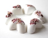 6 Bath Bombs - Miniature Hearts - Rose - Lavender - Gift Bag - HerbivoreBotanicals