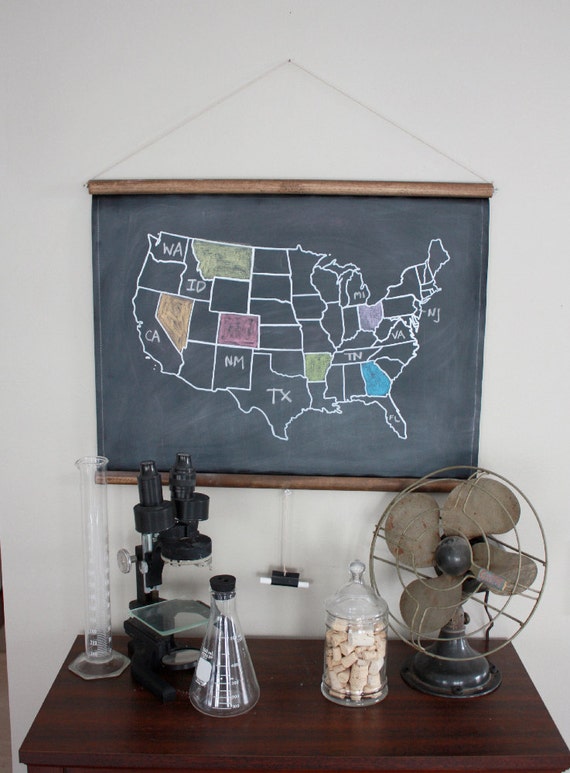 Chalkboard United States Map