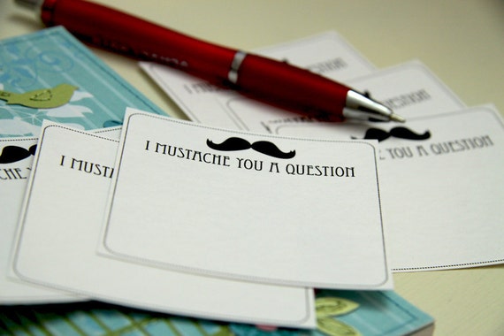 I Mustache You A Question Note Cards  by vicentine