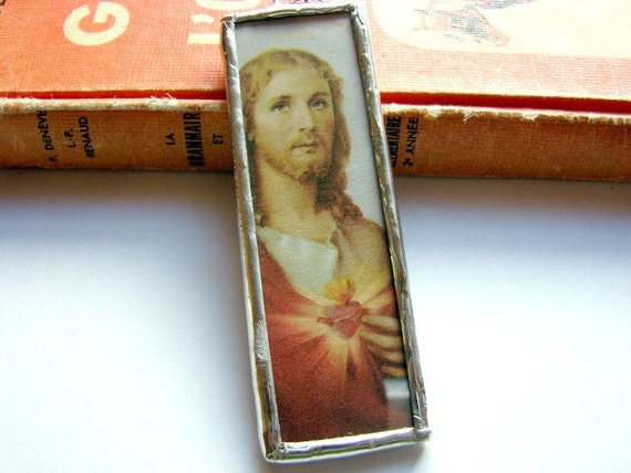 Microscope Slide Soldered Glass Picture Pendant by mimiandlucy