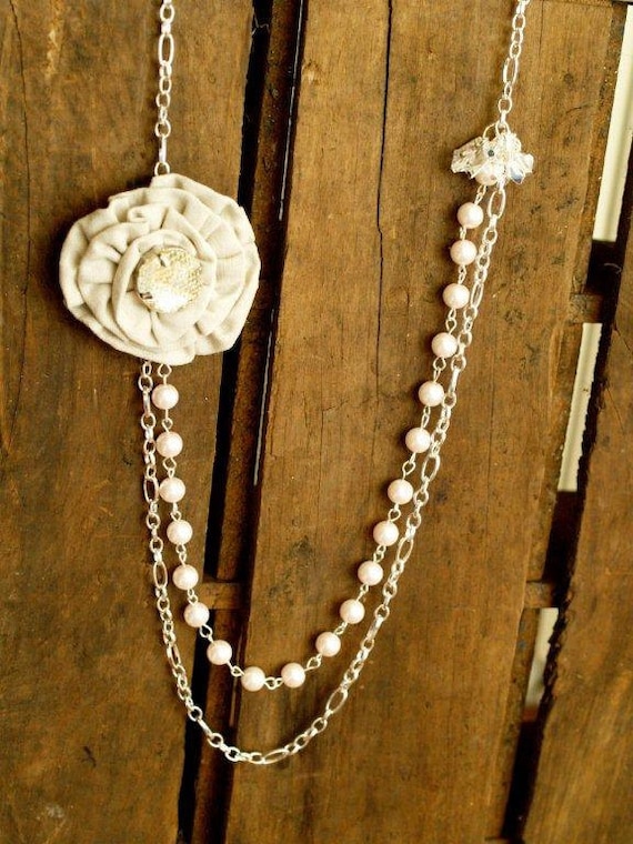 Pearls and Flower Necklace
