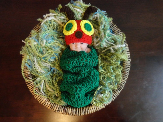 Hungry knitted caterpillar