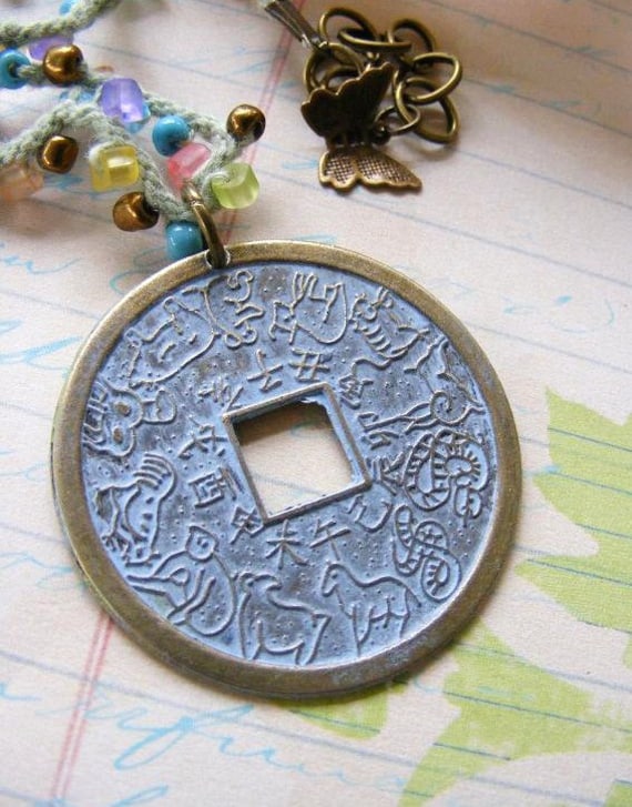 Reversible Blue and Green Painted Antique Bronze by meiguidesigns