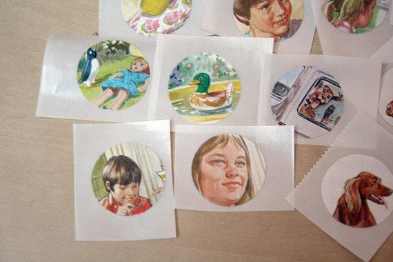 Peter and Jane upcycled stickers set C  set of 20 von swirlyarts