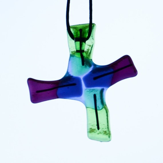 Fused glass art suncatcher von eyeseesage auf Etsy