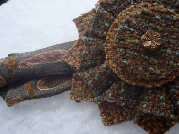 Flowerly Headband gold and blue unique and von MaggiesSoaps auf Etsy