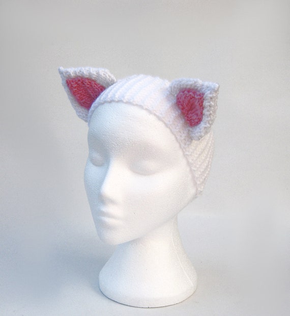 Knit cat ears headband handmade knitted chunky ear von jarg0n