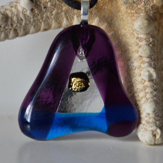 Dichroic Fused Glass Necklace Pendant von eyeseesage auf Etsy