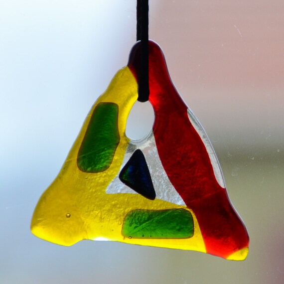 Dichroic Fused Glass Art Ornament Wall Art von eyeseesage auf Etsy