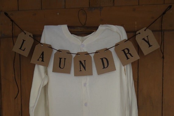 Hang Tag Laundry Banner printable Digital PDF by RaggedyRee