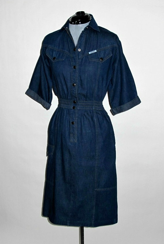 Impulse Vintage: 80s Vintage Denim Dress Jumper Button Down by ...