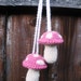 Plush Crochet Pink Hanging Mushroom Toadstool Stuffies von luvbuzz