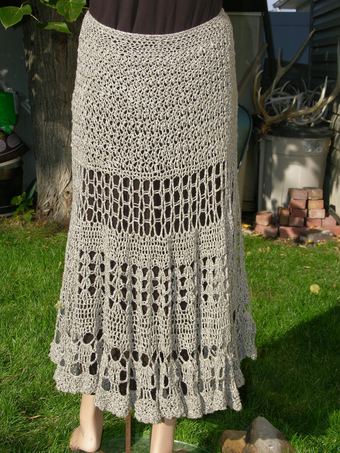 Crochet Beach Skirt in the Spider Stitch with Sizes from Petite to