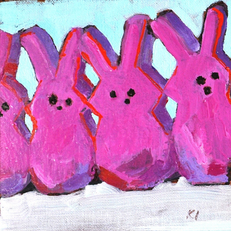 Easter peeps painting
