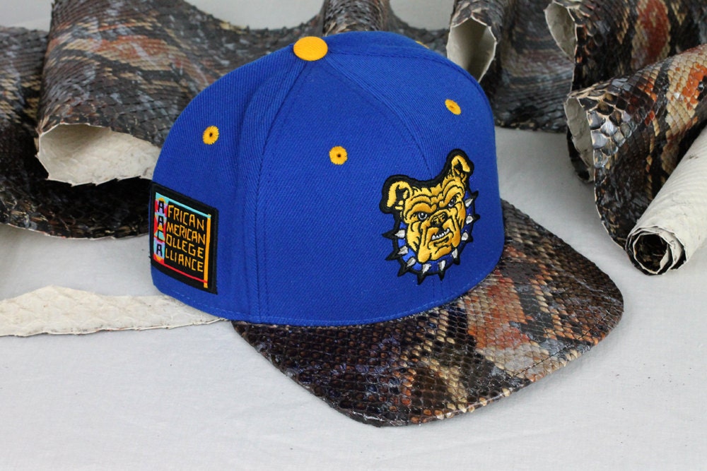 Custom NC A&T Aggies Strapback Python Belly Snakeskin snapback supreme 